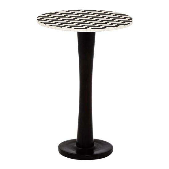 Product photograph of Artok Round Wooden Side Table In White And Black from Furniture in Fashion