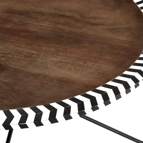 Artok Round Wooden Coffee Table With Black Legs In Natural