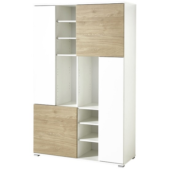 Artur Wooden Filing In White And Kendal Oak Furniture in Fashion