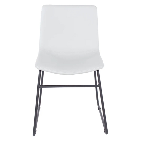 Airdrie Grey PU Dining Chairs With Black Metal Legs In Pair_2