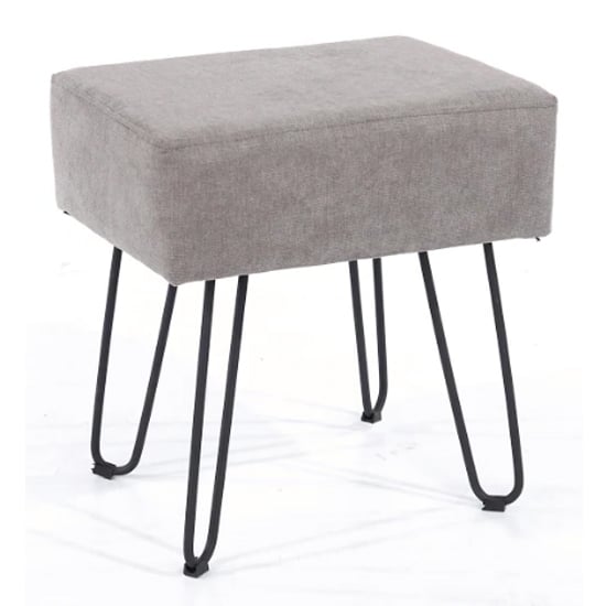 Read more about Airdrie rectangular fabric stool in grey with metal legs