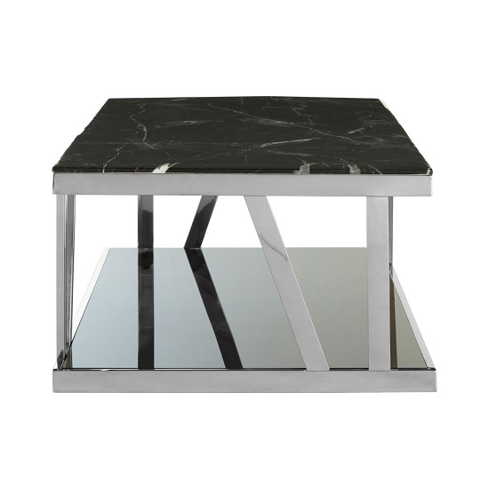 Aruna Black Marble Top Coffee Table With Stainless Steel Frame