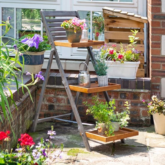 Photo of Arundel large ladder style planter in grey wash and natural