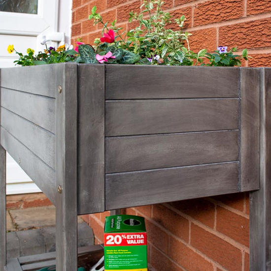 Arundel Wooden Raised Planter In Grey Wash_3