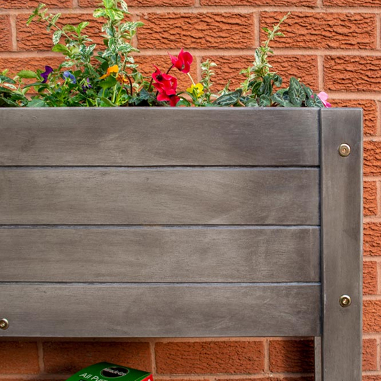 Arundel Wooden Raised Planter In Grey Wash_4