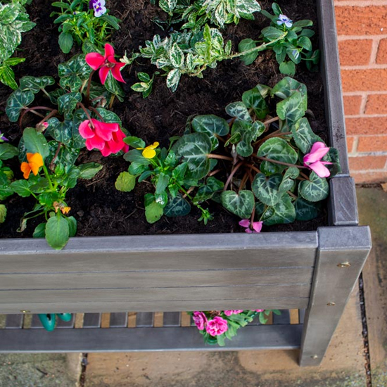 Arundel Wooden Raised Planter In Grey Wash_6