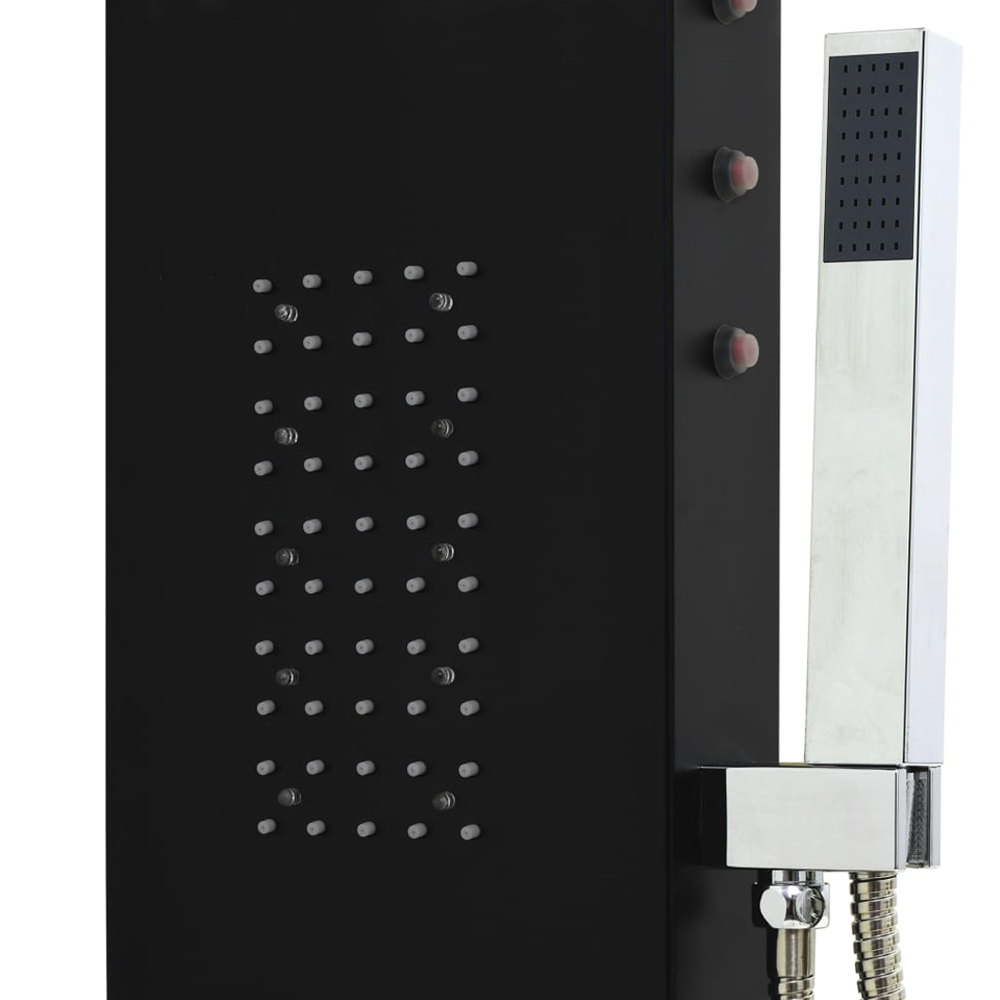 Arvada 4 Modes Shower Panel System With Shower Kit And LED 1300mm Height - Black