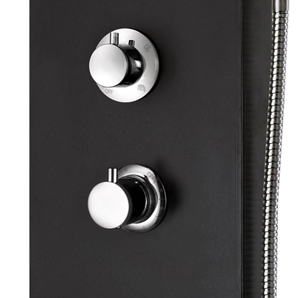 Arvada 4 Modes Shower Panel System With Shower Kit And LED 1300mm Height - Black