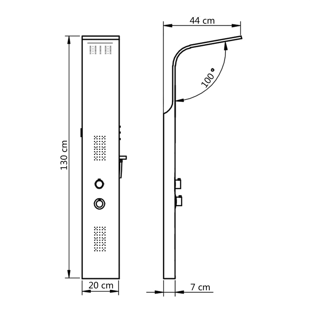 Arvada 4 Modes Shower Panel System With Shower Kit And LED 1300mm Height - White