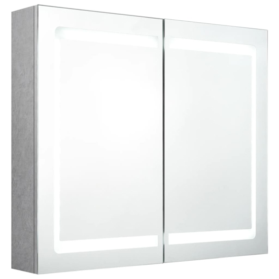 Arvada Bathroom Mirrored Cabinet In Concrete Effect With LED
