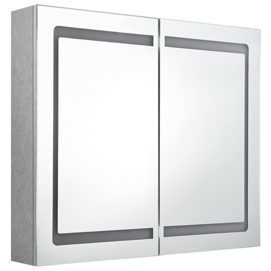 Arvada Bathroom Mirrored Cabinet In Concrete Effect With LED