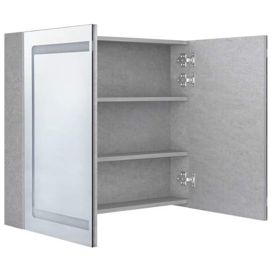 Arvada Bathroom Mirrored Cabinet In Concrete Effect With LED
