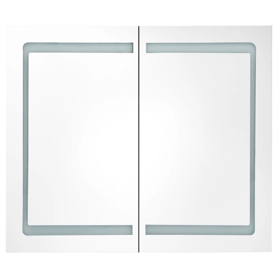 Arvada Bathroom Mirrored Cabinet In Shining Black With LED