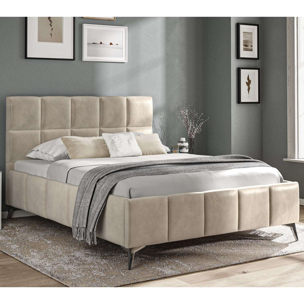 Arvada Fabric Double Bed In Beige_Discontinued