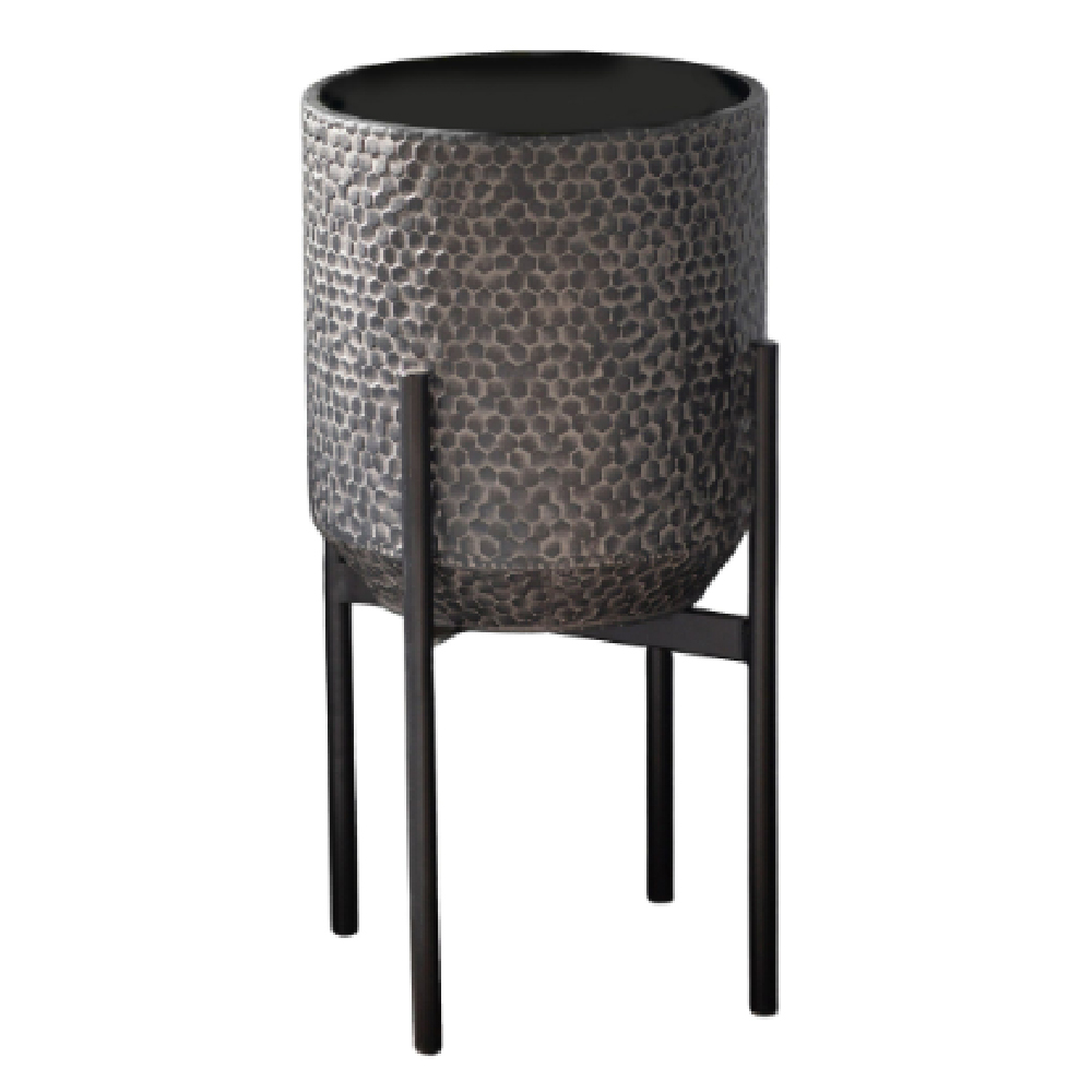 Arvada Large Metal Planter In Black
