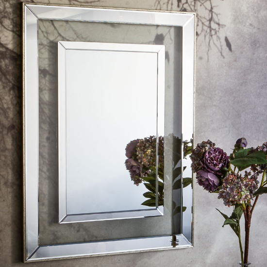 Read more about Arvada rectangular wall mirror in champagne