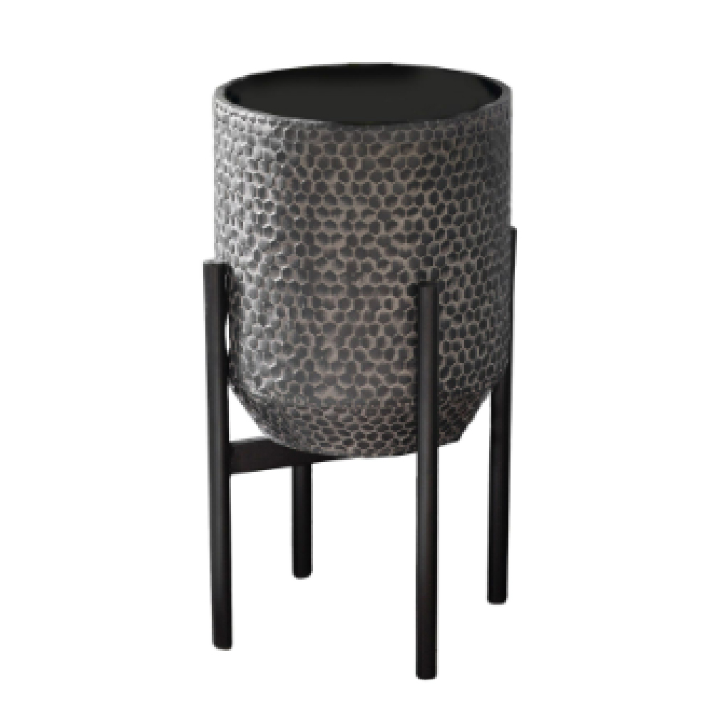Arvada Small Metal Planter In Black