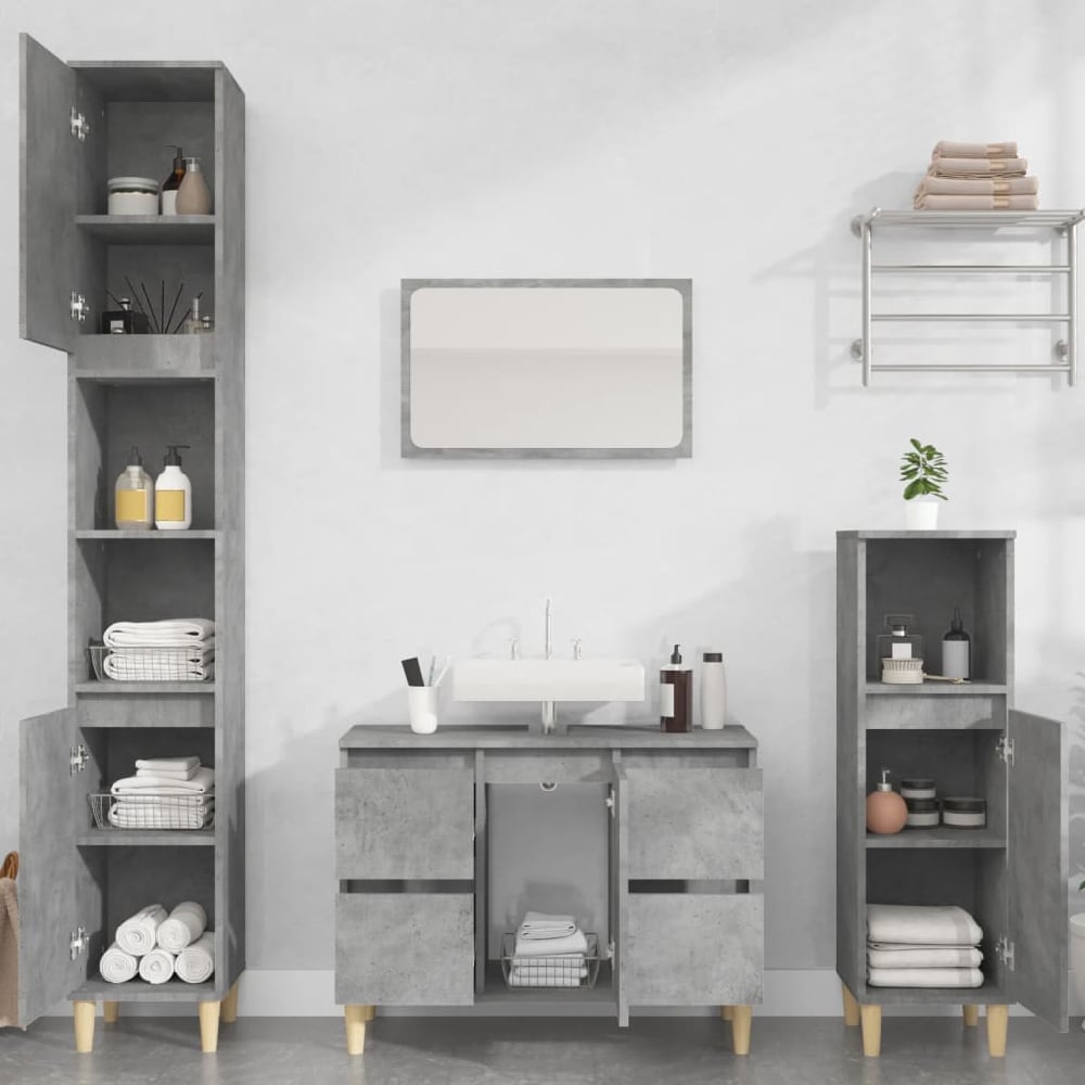 Read more about Arvada wooden 2 piece bathroom furniture set in concrete grey