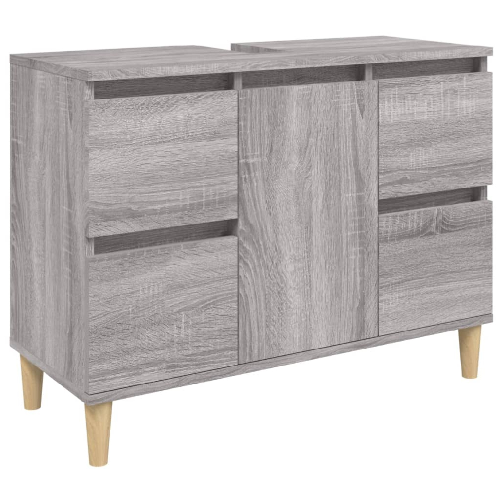 Arvada Wooden 2 Piece Bathroom Furniture Set In Grey Sonoma