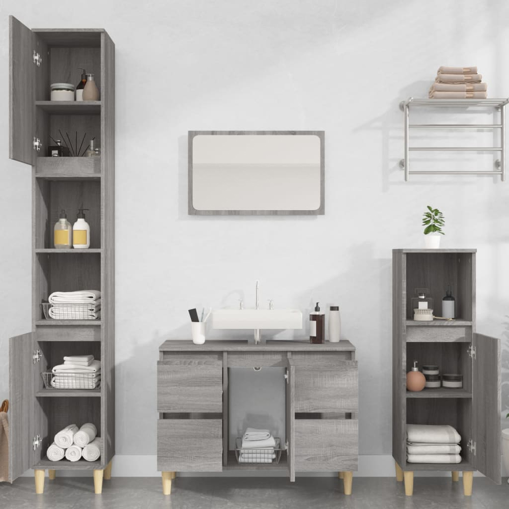 Read more about Arvada wooden 2 piece bathroom furniture set in grey sonoma