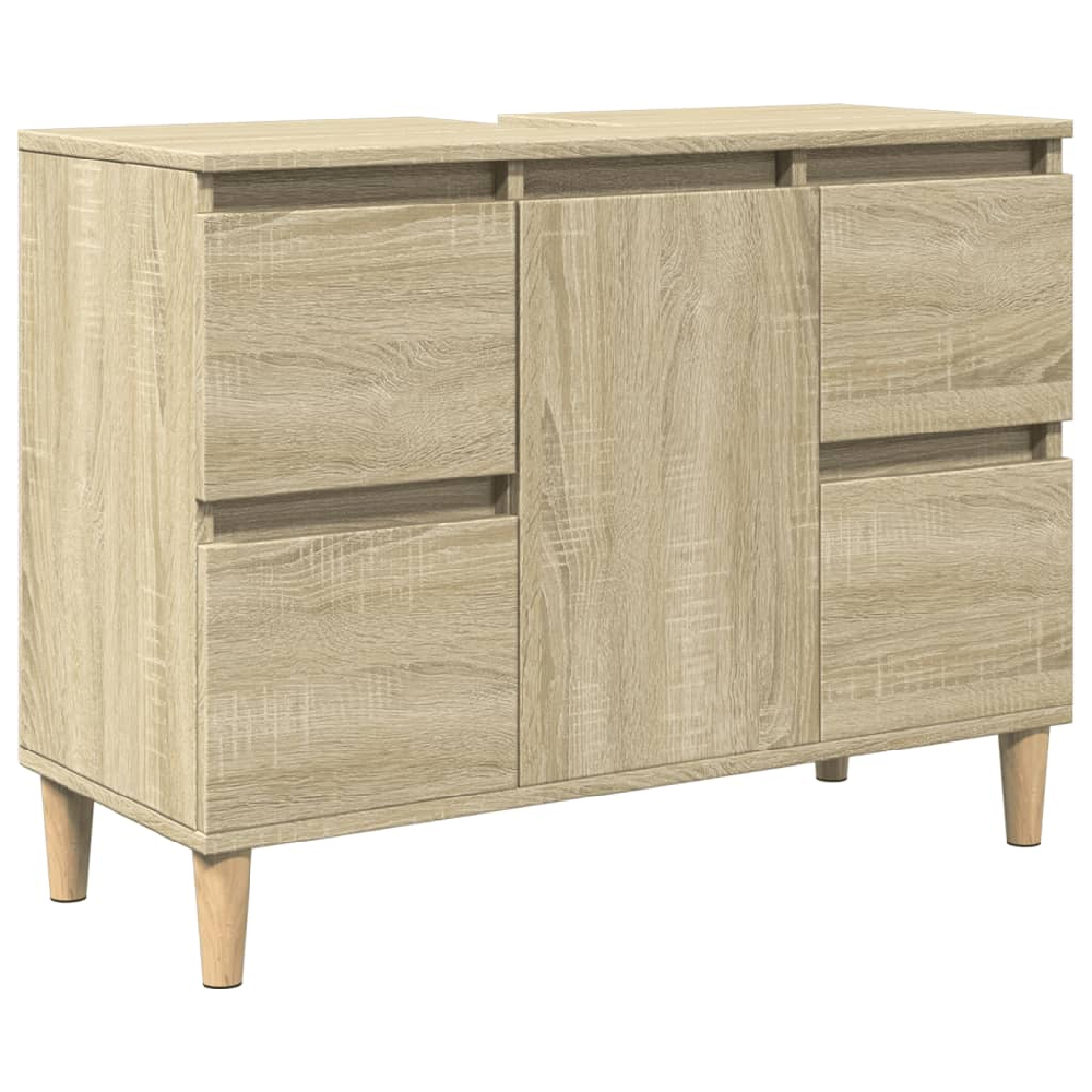 Arvada Wooden 2 Piece Bathroom Furniture Set In Sonoma Oak