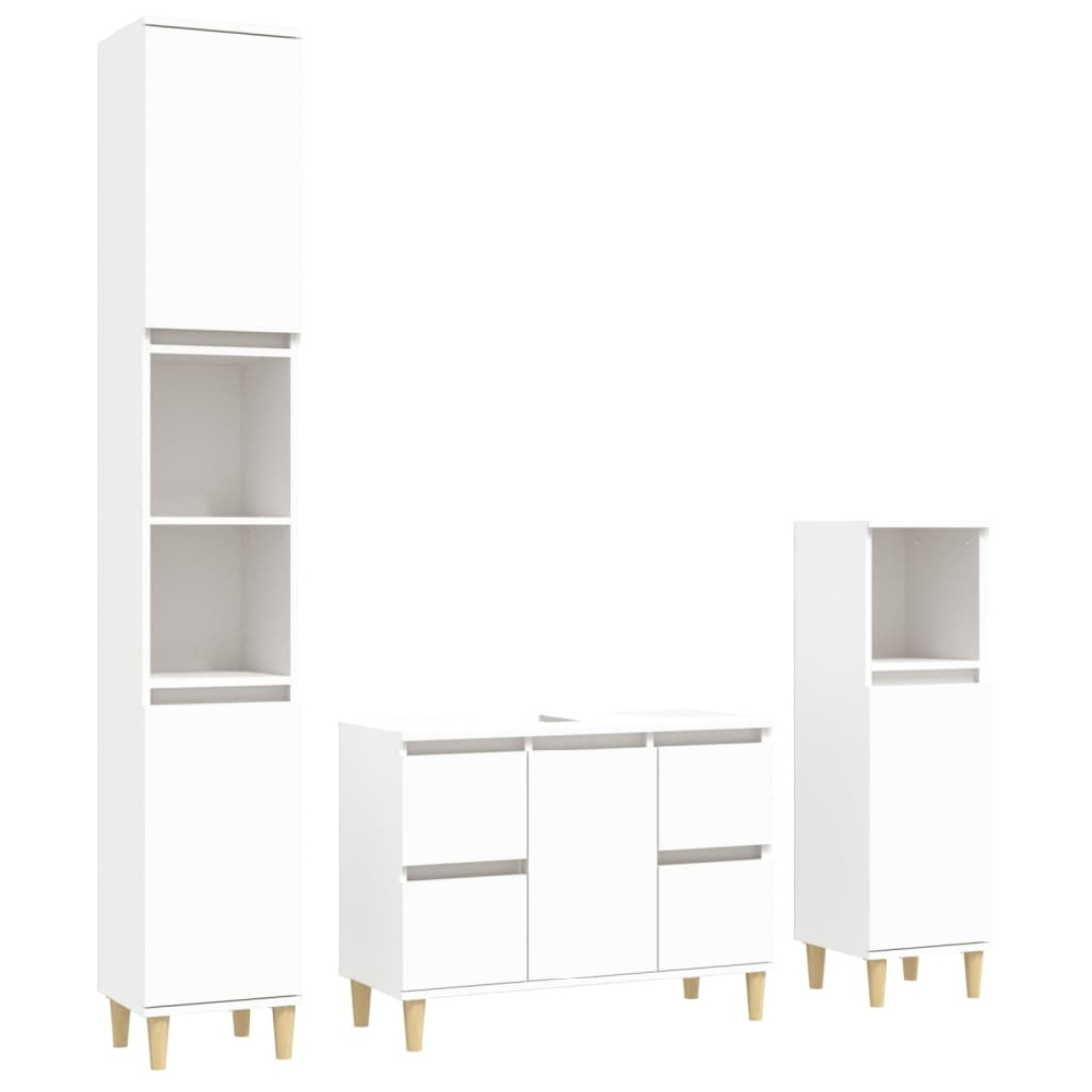 Arvada Wooden 2 Piece Bathroom Furniture Set In White