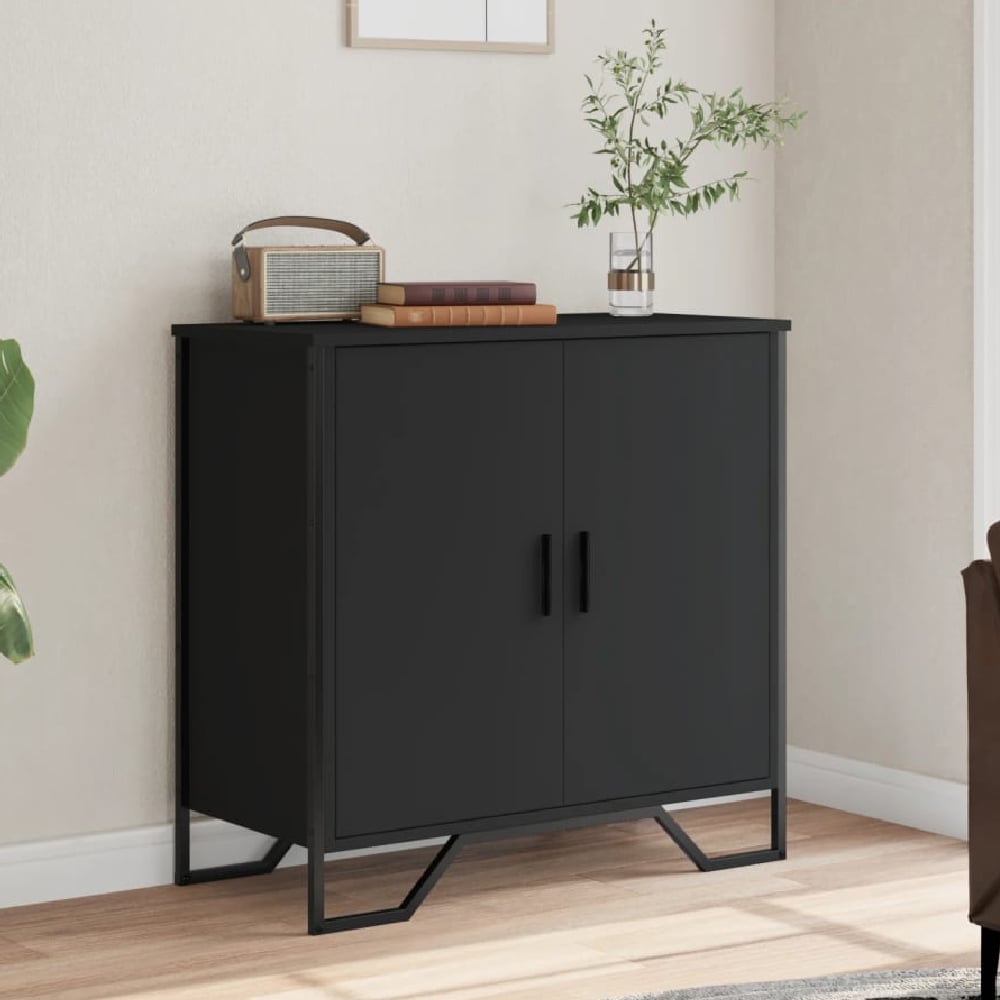 Read more about Arvada wooden storage cabinet with 2 doors in black