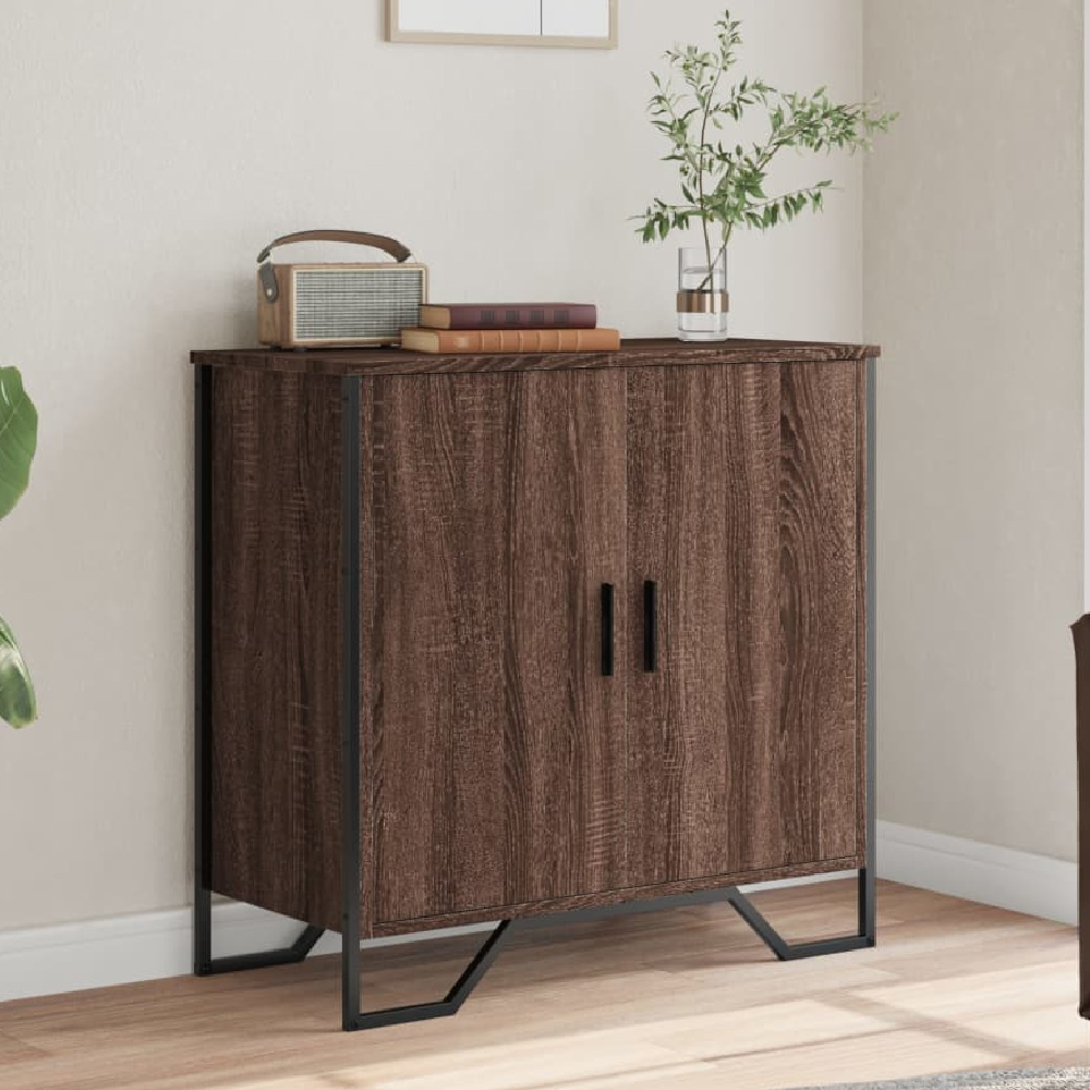 Read more about Arvada wooden storage cabinet with 2 doors in dark brown oak