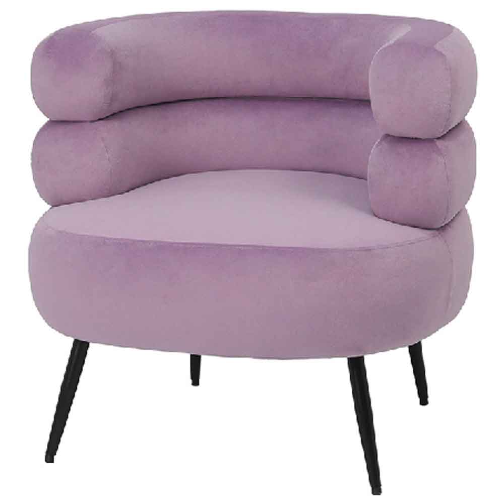 Arvella Velvet Armchair In Purple And Black