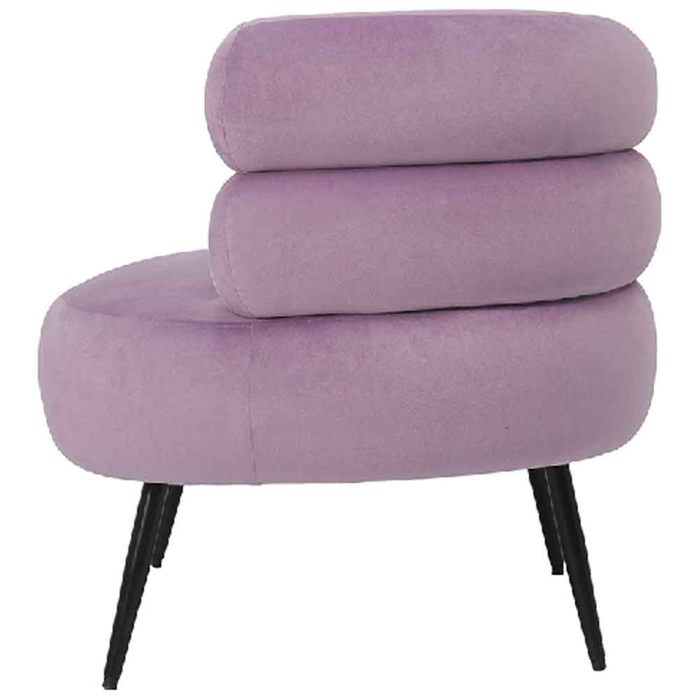 Arvella Velvet Armchair In Purple And Black