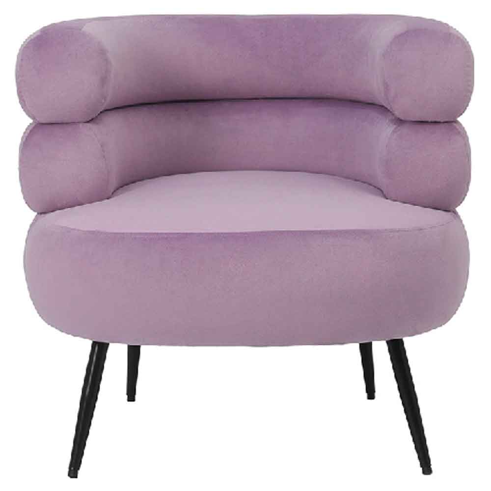 Arvella Velvet Armchair In Purple And Black