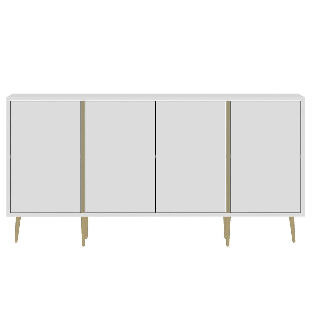 Arven Wooden Console Table with 4 Doors in White