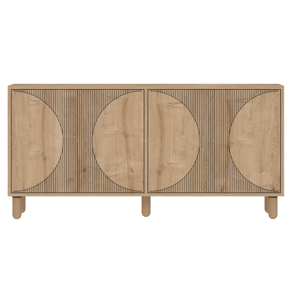 Arventa Wooden Sideboard with 4 Doors in Sapphire Oak
