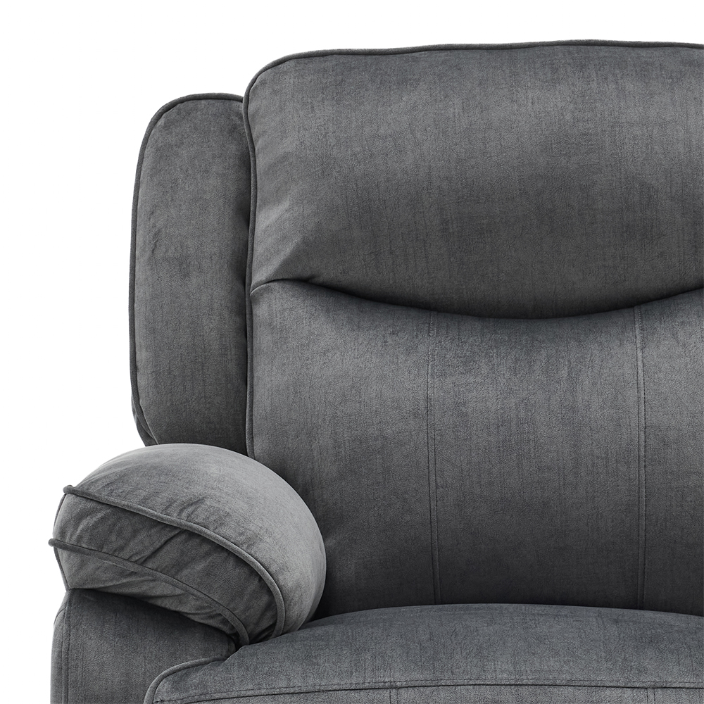 Arvelo Fabric Manual Recliner 1 Seater Sofa in Grey