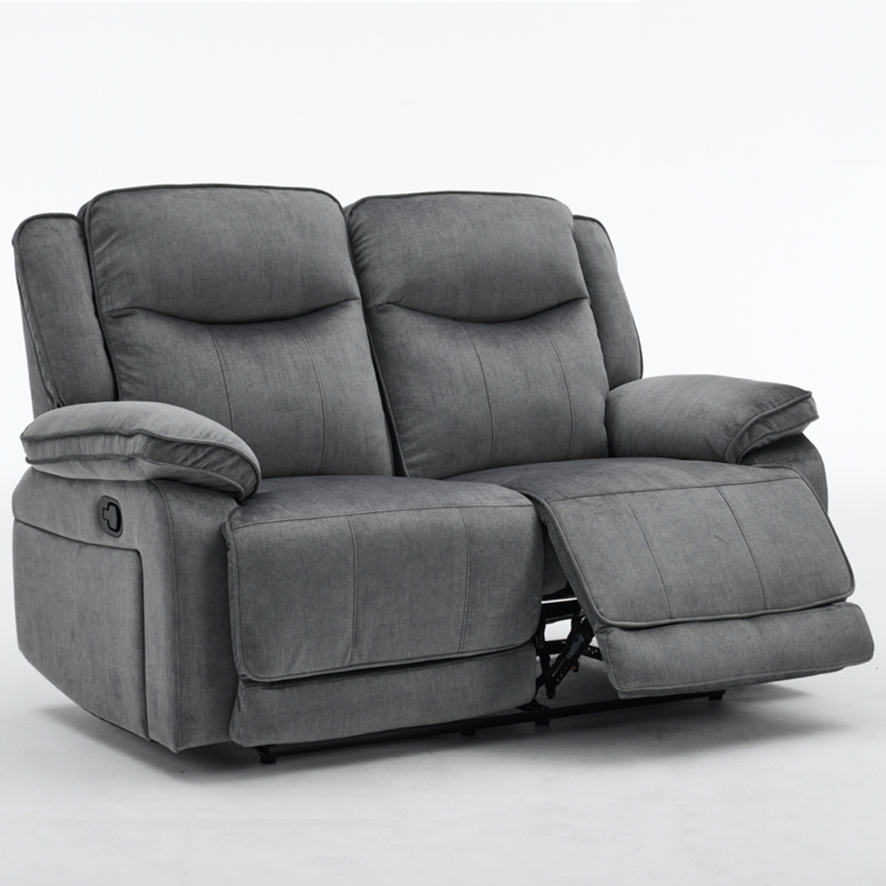 Arvexo Fabric Manual Recliner 2 Seater Sofa in Grey