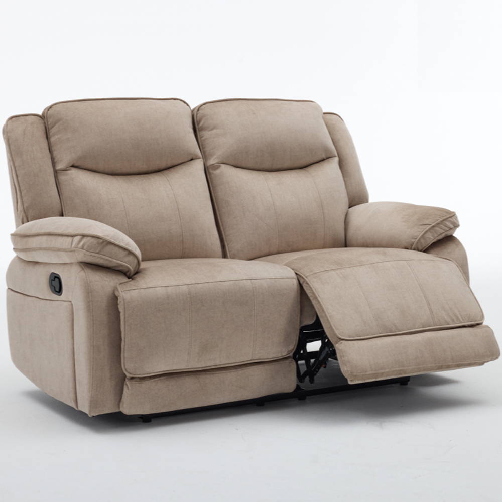 Arvexo Fabric Manual Recliner 3+2 Seater Sofa Set in Light Brown