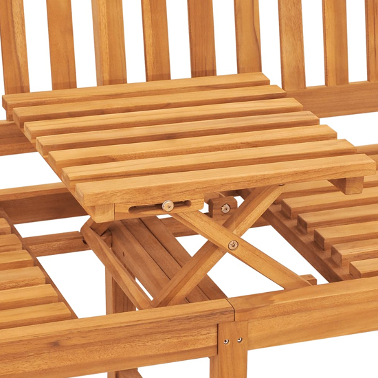 Arya Wooden 3 Seater Garden Bench With Tea Table In Natural