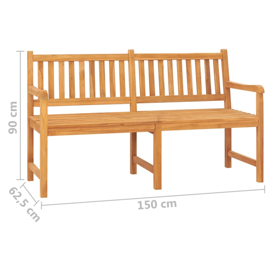 Arya Wooden 3 Seater Garden Bench With Tea Table In Natural
