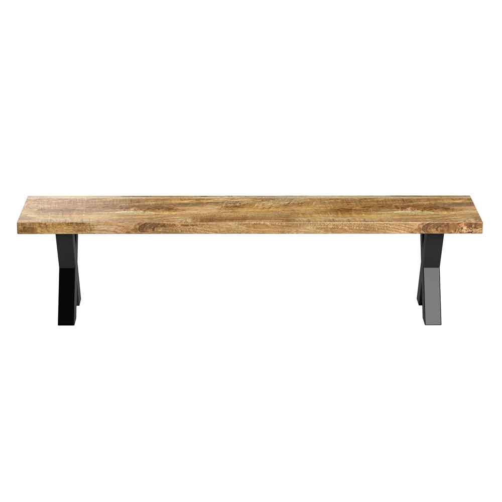 Arzano 160cm Mango Wood Dining Bench with X Shape Legs