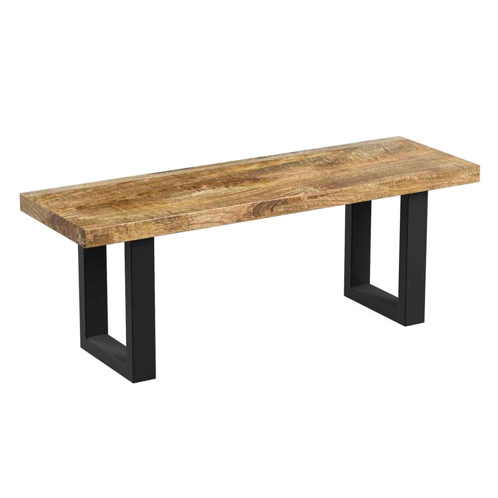 Arzano 190cm Mango Wood Dining Bench with U Shape Legs
