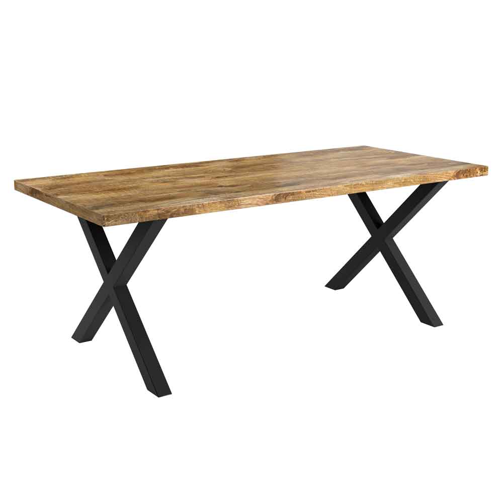 Arzano 225cm Mango Wood Dining Table with X-Shape Legs