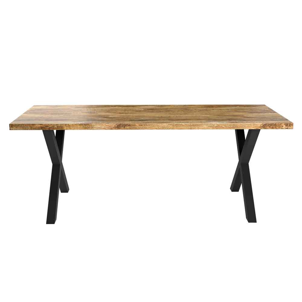 Arzano 225cm Mango Wood Dining Table with X-Shape Legs