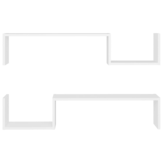 Arzon Set Of 2 Wooden Wall Shelf In White