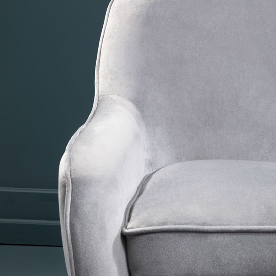Asansol Velvet Lounge Chair With Gold Legs In Grey