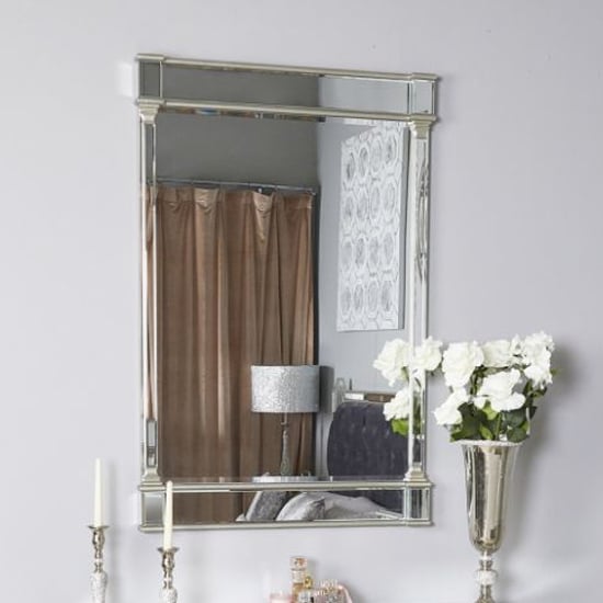 Product photograph of Asbury Wall Mirror Rectangular With Antique Silver Wooden Frame from Furniture in Fashion