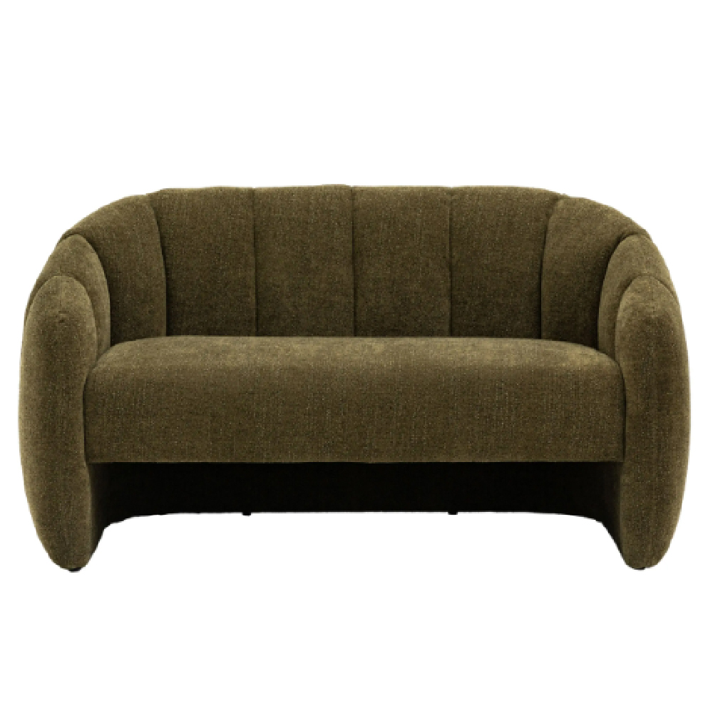 Ascoli Fabric 2 Seater Sofa In Moss Green