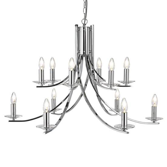 Photo of Ascona 12 lights clear glass pendant light in chrome