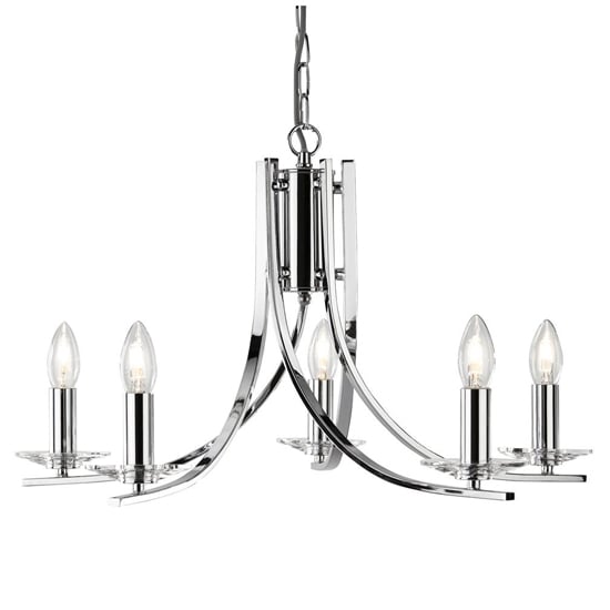 Product photograph of Ascona 5 Lights Clear Glass Pendant Light In Chrome from Furniture in Fashion