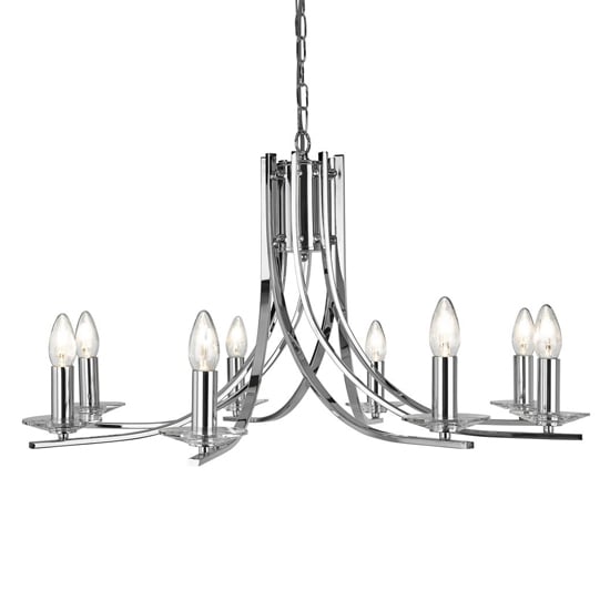 Photo of Ascona 8 lights clear glass pendant light in chrome