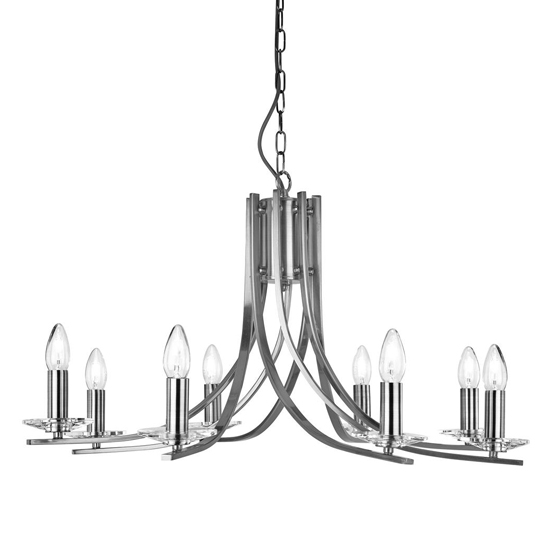 Photo of Ascona 8 lights clear glass pendant light in satin silver